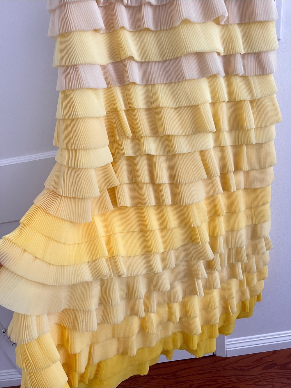 AJE REFLECTION OMBRE GOWN IN IVORY/ACACIA YELLOW, US6, AU10 - Picture 6 of 15